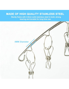 Perchero de Ropa Seropy 6 Paquete Acero Inoxidable 10 Clips 2