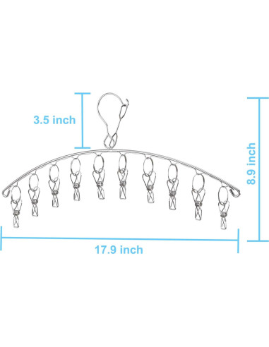 Perchero de Ropa Seropy 6 Paquete Acero Inoxidable 10 Clips