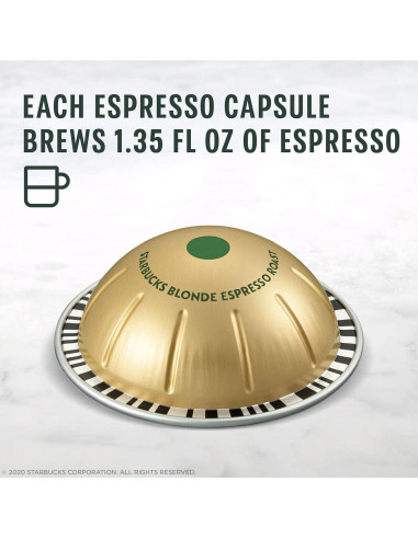 Cápsulas de Café Espresso Tostado Claro Starbucks 50 Unidades