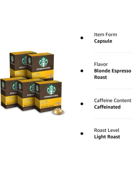 Cápsulas de Café Espresso Tostado Claro Starbucks 50 Unidades