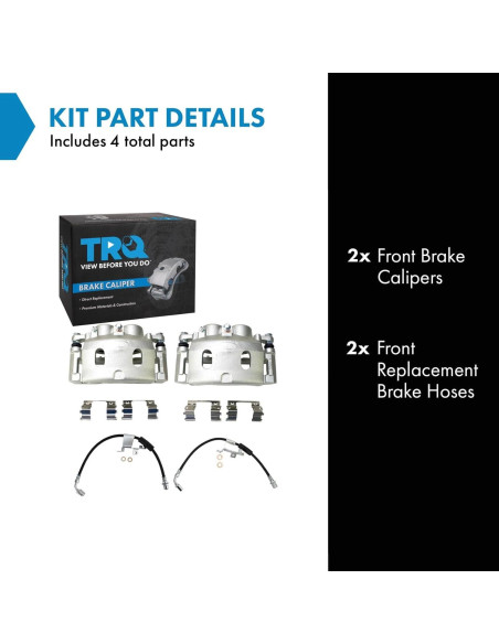 Conjunto de Calipers de Freno TRQ CLA41006 con Mangueras - 4 Piezas