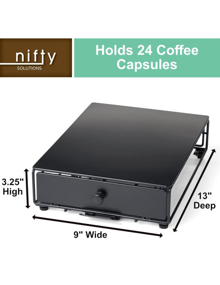 Soporte Rodante Nifty para 24 Cápsulas K-Cup - Negro