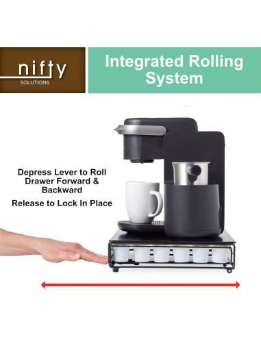 Soporte Rodante Nifty para 24 Cápsulas K-Cup - Negro