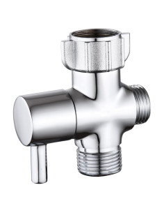 Adaptador T de Latón Cromado para Bidet con Válvula de Cierre