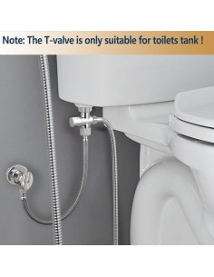 Adaptador T de Latón Cromado para Bidet con Válvula de Cierre 2
