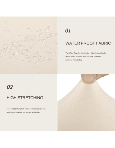 Fundas Impermeables para Cojines de Sofá SearchI 2 Piezas Beige