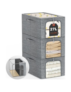 Bin de Almacenamiento de Ropa GoMaihe 27L - Paquete de 3 Apilables