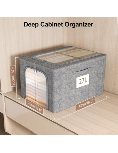 Bin de Almacenamiento de Ropa GoMaihe 27L - Paquete de 3 Apilables 2