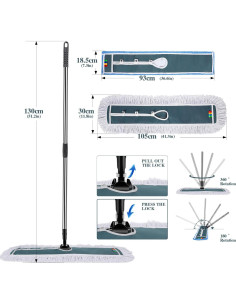 Mopa de Polvo Industrial Masthome 42 cm Microfibra Reutilizable 2