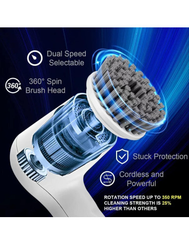 Limpiador Eléctrico de Espín HFLYJPYW con 6 Cepillos Reemplazables