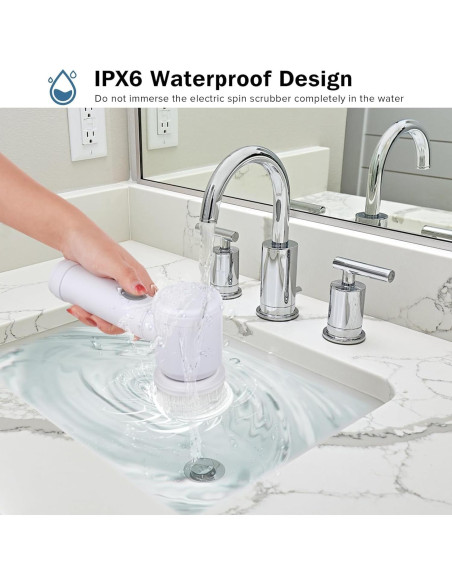 Limpiador Eléctrico de Espín HFLYJPYW con 6 Cepillos Reemplazables Limpiador Eléctrico de Espín HFLYJPYW con 6 Cepillos Reemplazables