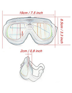 Gafas de Motocicleta Evomosa Vintage Goggle UV Anti-vaho 2