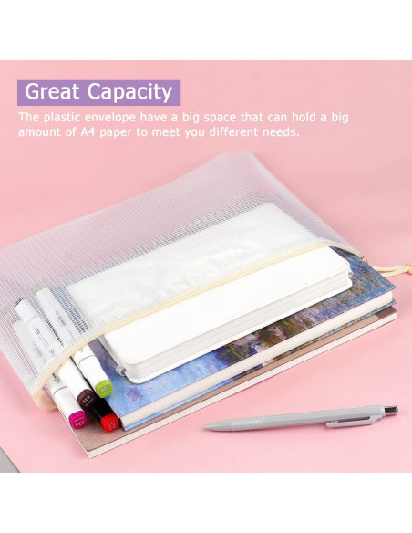 Bolsas de Cremallera de Malla Impermeables Tamaki 6 Pzas A4 Bolsas de Cremallera de Malla Impermeables Tamaki 6 Pzas A4