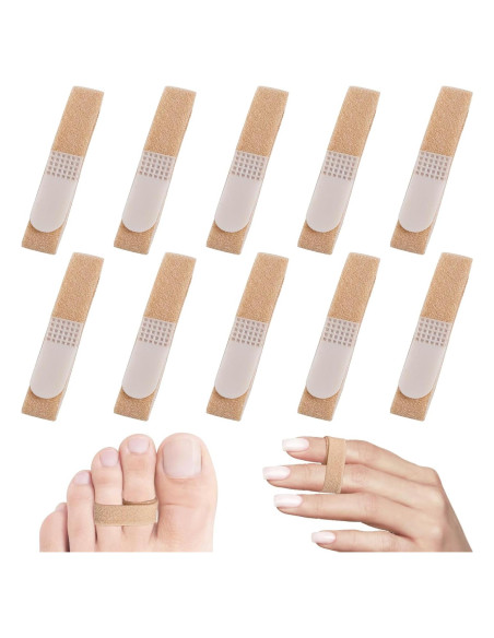 10 Férulas Buddy para Dedos Beige Reutilizables y Lavables