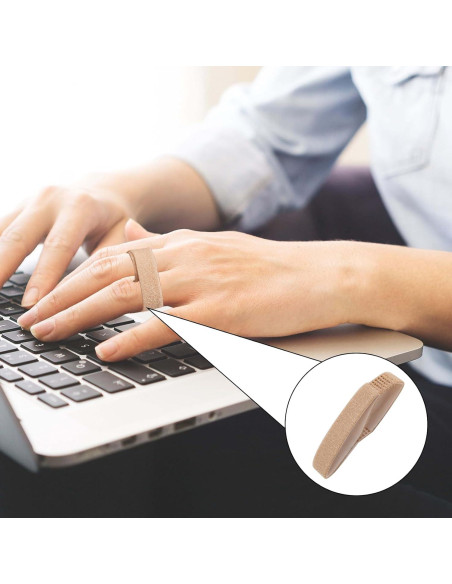 10 Férulas Buddy para Dedos Beige Reutilizables y Lavables