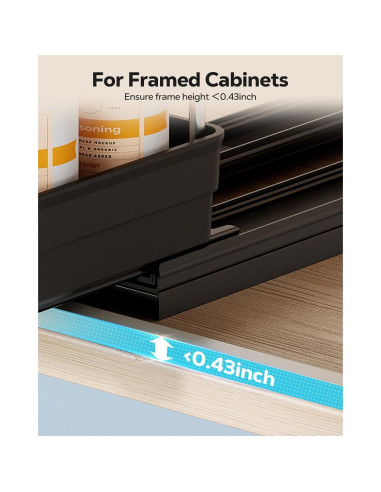 Estante de Especias Vertical Nieifi 11 cm Negro 2 Niveles