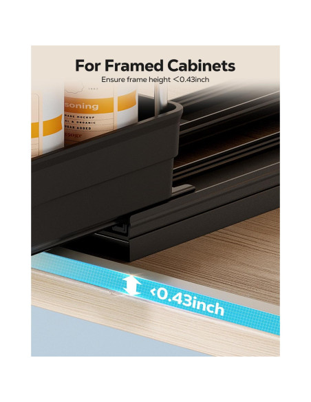 Estante de Especias Vertical Nieifi 11 cm Negro 2 Niveles