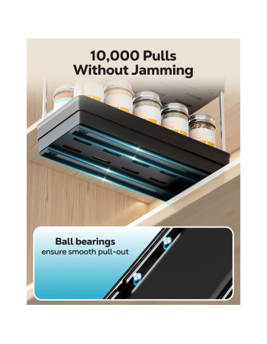 Estante de Especias Vertical Nieifi 11 cm Negro 2 Niveles