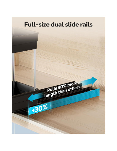 Estante de Especias Vertical Nieifi 11 cm Negro 2 Niveles