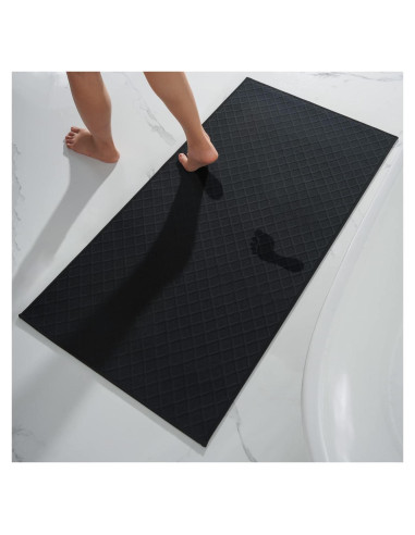 Alfombra de Baño AMOAMI Antideslizante 61x122 cm Negra