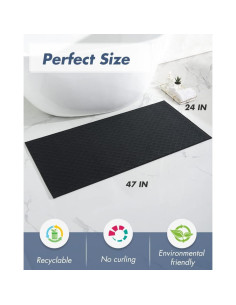 Alfombra de Baño AMOAMI Antideslizante 61x122 cm Negra 2