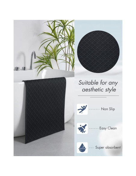 Alfombra de Baño AMOAMI Antideslizante 61x122 cm Negra