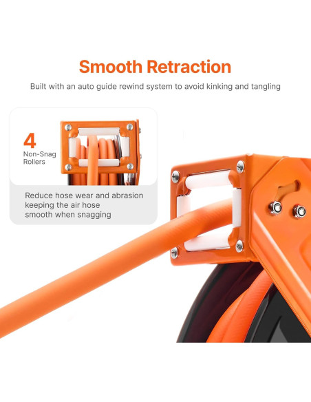 Carrete de Manguera de Aire Retráctil VEVOR 1/2" x 15m 300PSI