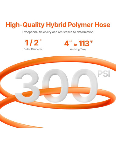 Carrete de Manguera de Aire Retráctil VEVOR 1/2" x 15m 300PSI