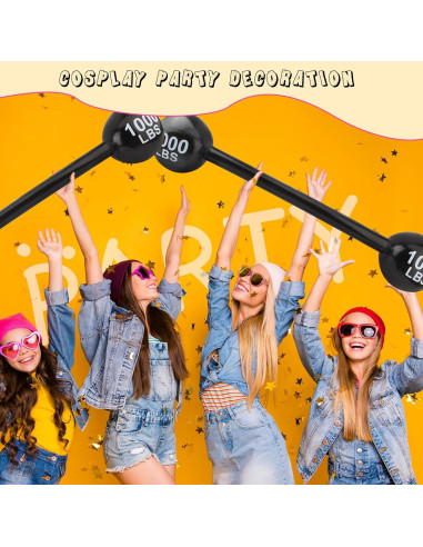 12 Piezas Mancuernas Inflables Feradny 110 cm para Fiesta