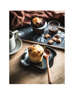 Reposacucharas de Cerámica Cormomu Negro 13x13 cm Resistente 2