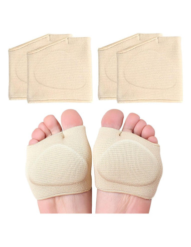 Almohadillas Metatarsales de Gel Beige - 2 Pares para Alivio del Dolor