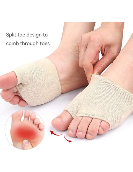 Almohadillas Metatarsales de Gel Beige - 2 Pares para Alivio del Dolor