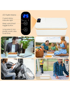 Caja de Almuerzo Eléctrica Suteng 1L Inalámbrica Acero Inoxidable 2