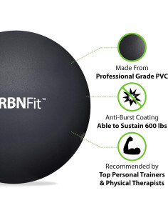 Pelota de Ejercicio URBNFit 22.86 cm Antideslizante PVC 2