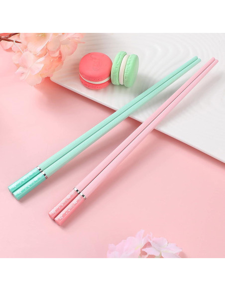 5 Pares Palillos Multicolores Helerkol Patrón Flor de Cerezo