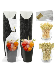 Set 50 Tazas Desechables Charcutería CAMKYDE 12 oz con Palillos