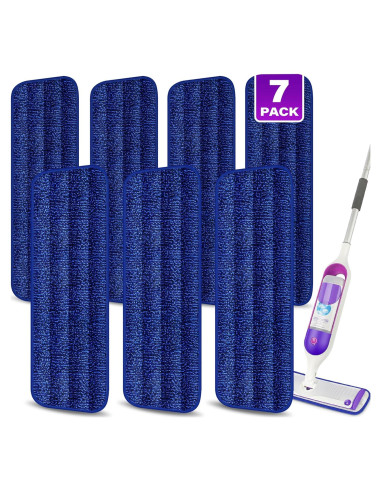 7 Almohadillas de Microfibra Reutilizables MEXERRIS para Mopas 33-38 cm