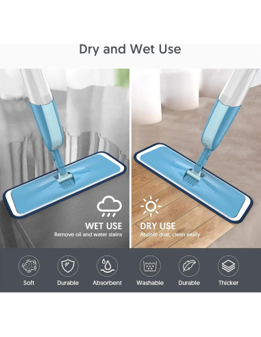 7 Almohadillas de Microfibra Reutilizables MEXERRIS para Mopas 33-38 cm
