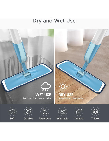 7 Almohadillas de Microfibra Reutilizables MEXERRIS para Mopas 33-38 cm