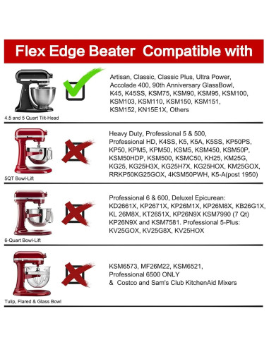 Batidor de borde flexible KitchenAid 4.5-5 QT Gris