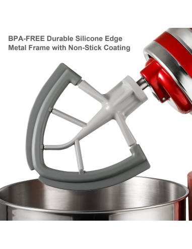 Batidor de borde flexible KitchenAid 4.5-5 QT Gris
