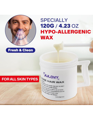 Kit de Cera para Nariz y Oídos Reni, 120 g, 30 Aplicadores