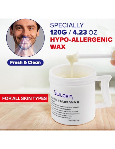 Kit de Cera para Nariz y Oídos Reni, 120 g, 30 Aplicadores