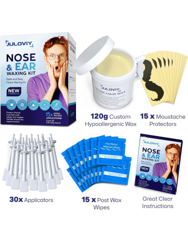Kit de Cera para Nariz y Oídos Reni, 120 g, 30 Aplicadores