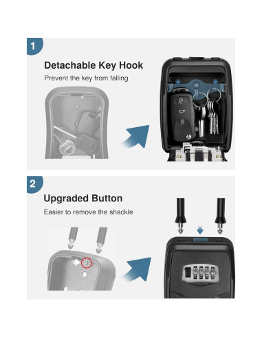Caja de Llave Grande Puroma con Gancho y Combinación 4 Dígitos