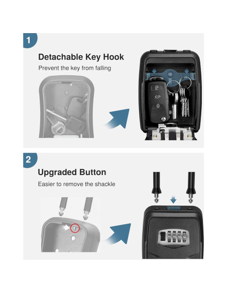 Caja de Llave Grande Puroma con Gancho y Combinación 4 Dígitos