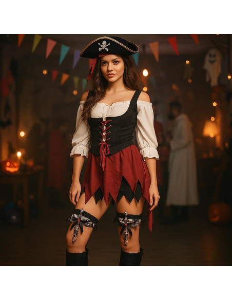 2 Piezas Espadas Pirata con Liga para Mujeres - Accesorios de Disfraz