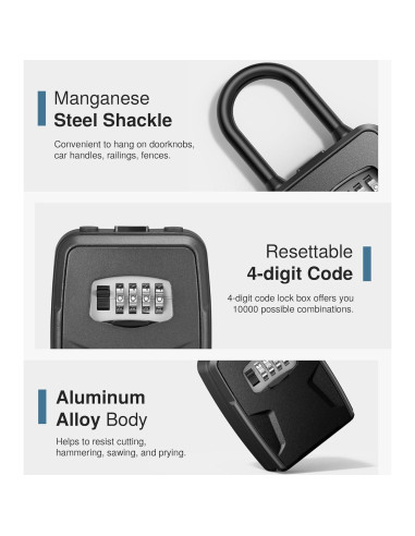 Caja de Llave Grande Puroma con Gancho y Combinación 4 Dígitos