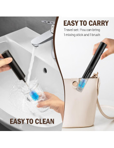 Varita Espumadora de Leche Shker 1501D Portátil Negra 2 Velocidades 2