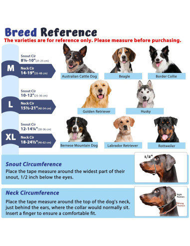 Collar de Cabeza Barkless M Negro para Perros Grandes y Medianos